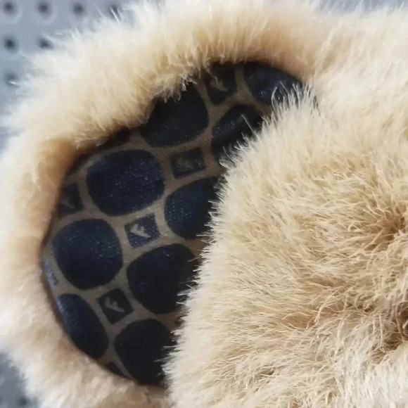 {Fossil} Plush Tan Bear w/ Black Felt Scarf & Fossil Print on Ears, Feet - Picture 7 of 9